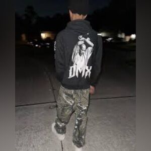 DMX x Shoe Palace Collab "Here We Go Again" Black Hoodie Double Side Men's 2XL